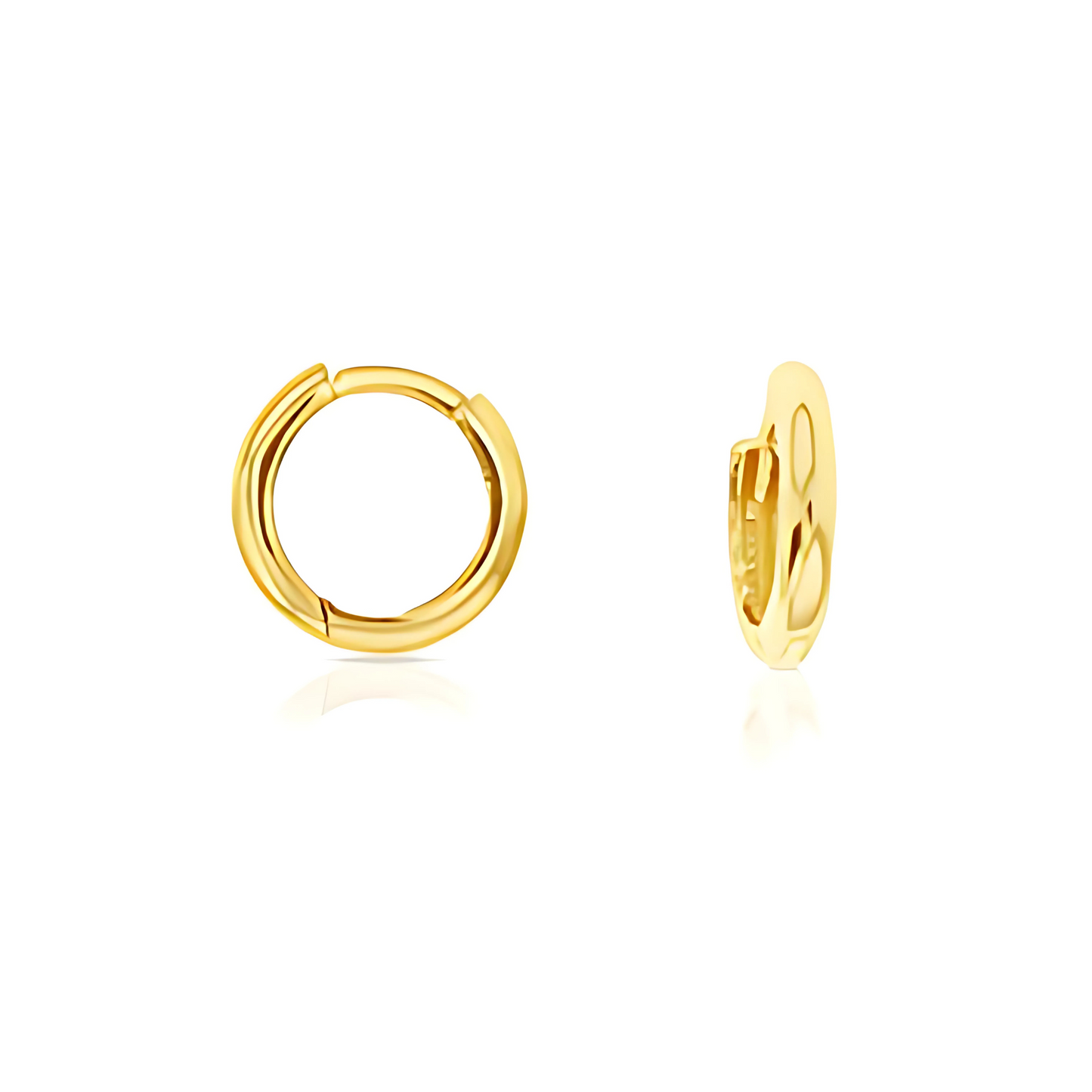 9 Carat Gold Mini Plain Huggie Earrings