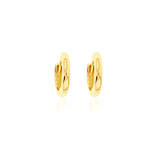 9 Carat Gold Mini Plain Huggie Earrings