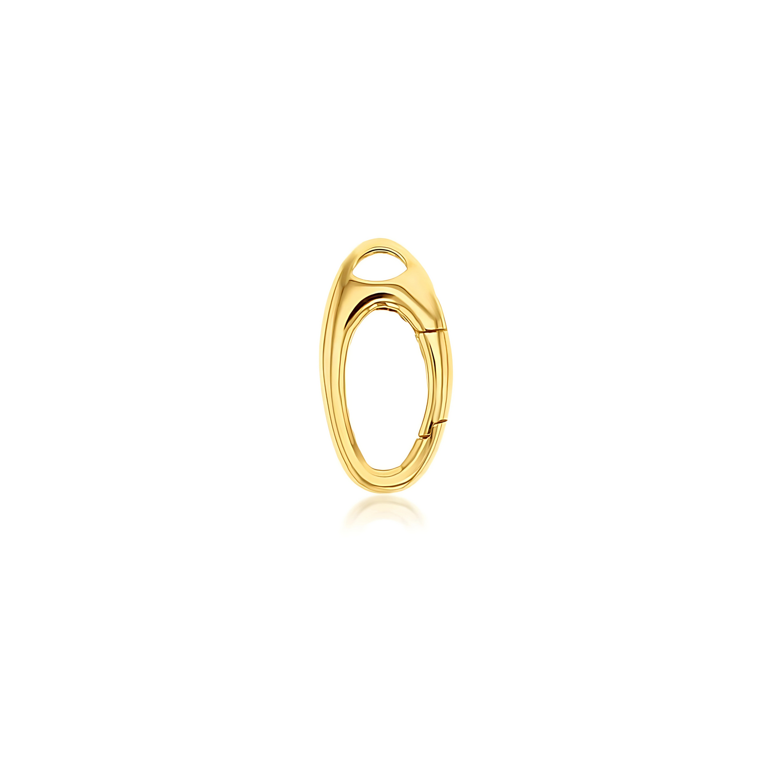 9ct Yellow Gold Oval Spring Push Clip - RubyJade 