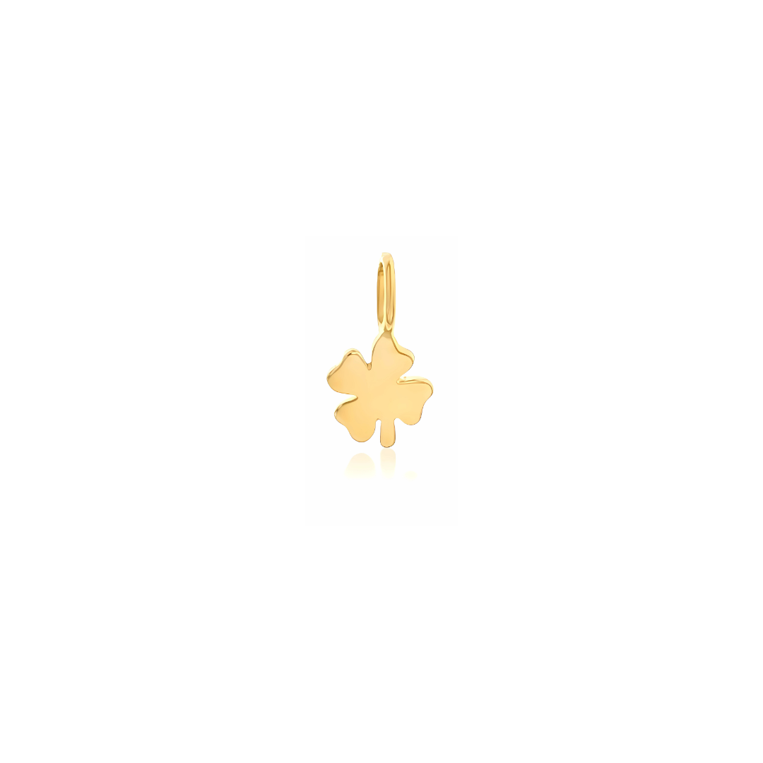 Gold Mini Four-Leaf Charm Pendant - RubyJade 