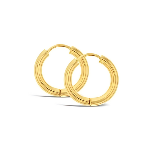 9 克拉金管 10 毫米耳环 - 黄金、玫瑰金和白金的百搭叠戴必备品