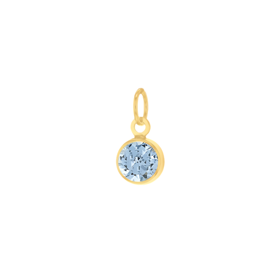 9ct Yellow Gold Mini 3.5mm Birthstone CZ Charm Pendant