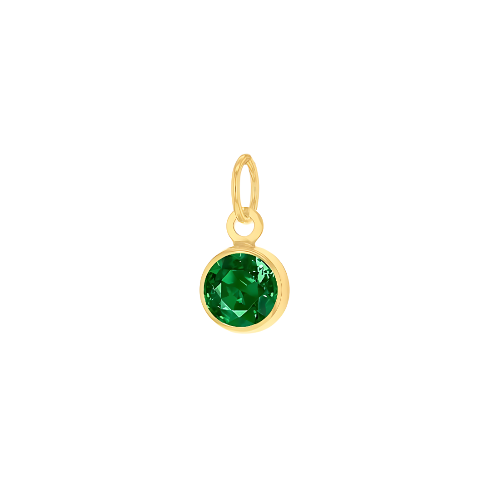 9ct Yellow Gold Mini 3.5mm Birthstone CZ Charm Pendant