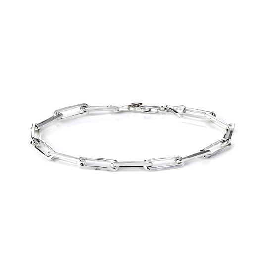 Sterling Silver Faceted 5mm Paper Bracelet