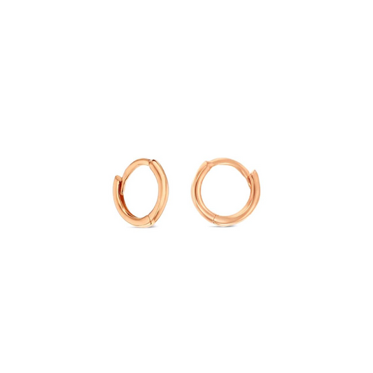9ct Gold Mini 6mm Plain Huggie Earrings for Ear Stack