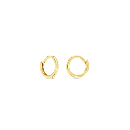 9ct Gold Mini 6mm Plain Huggie Earrings for Ear Stack
