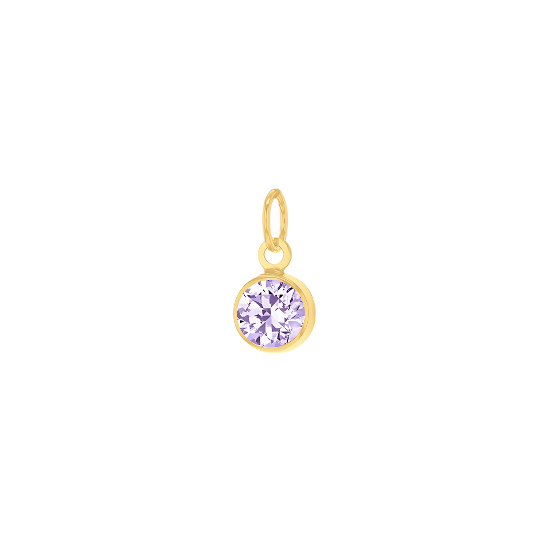 9ct Yellow Gold Mini 3.5mm Birthstone CZ Charm Pendant