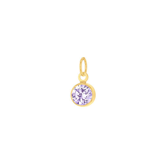 9ct Yellow Gold Mini 3.5mm Birthstone CZ Charm Pendant