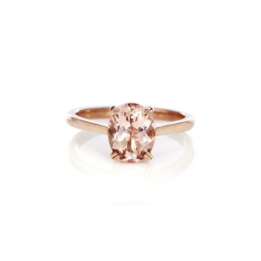 Made to Order Morganite Oval Ring in 9ct Rose Gold - 9x7mm