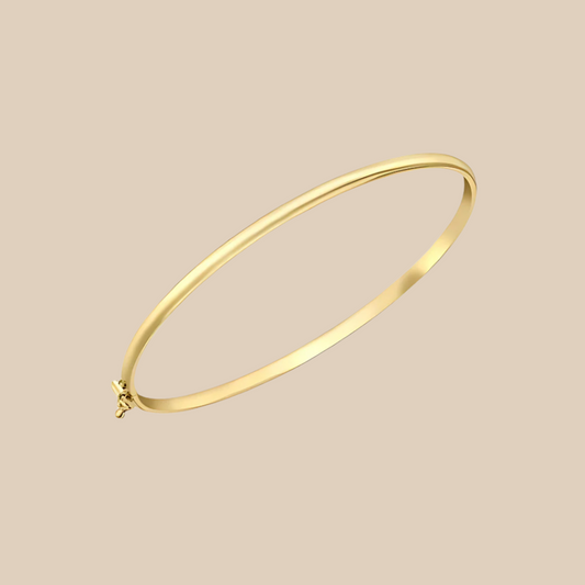 9 Carat Gold 3mm Domed Bangle with Boxed Clasp