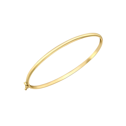 9 Carat Gold 3mm Domed Bangle with Boxed Clasp