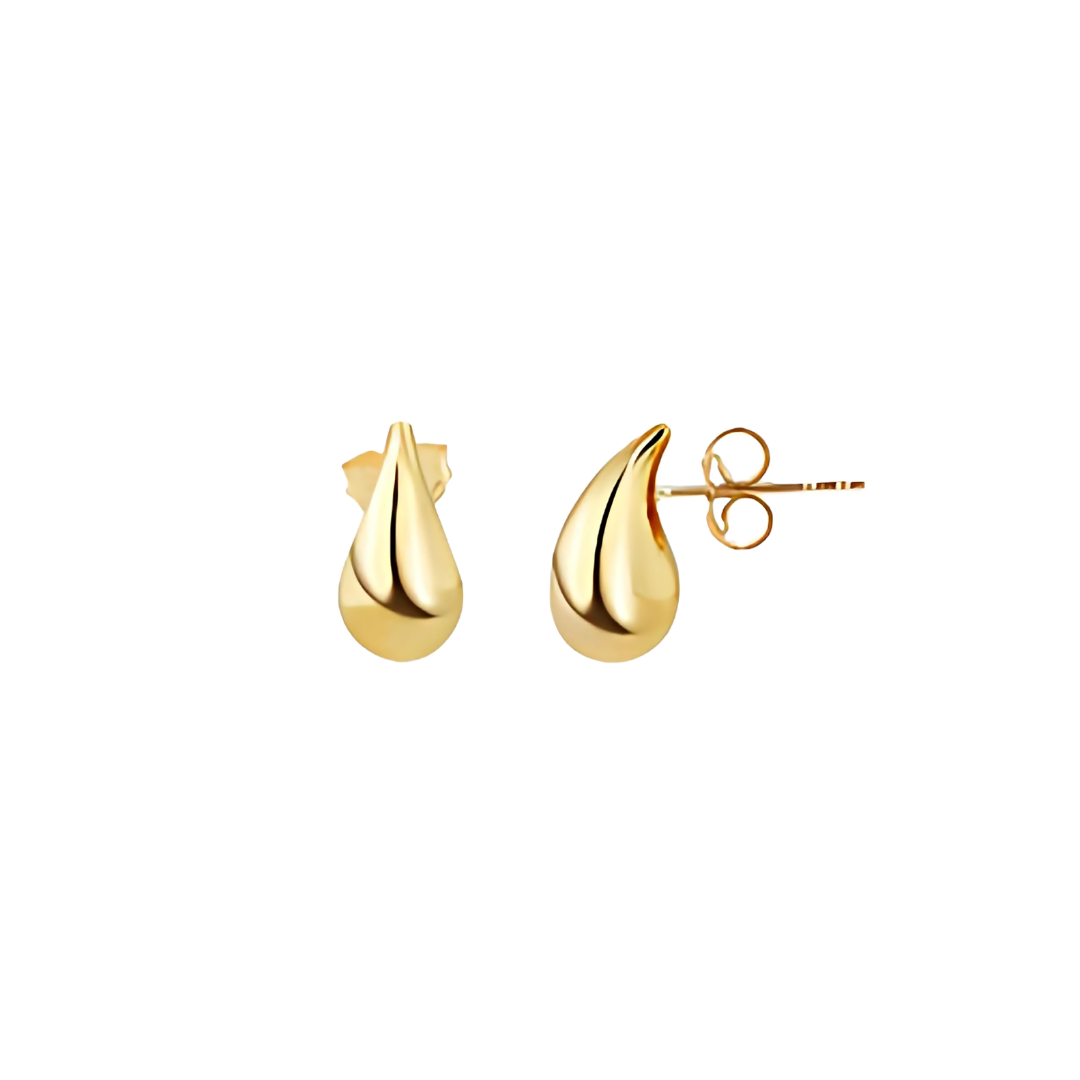 9ct Yellow Gold Small Teardrop Stud Earrings – 20mm - RubyJade 