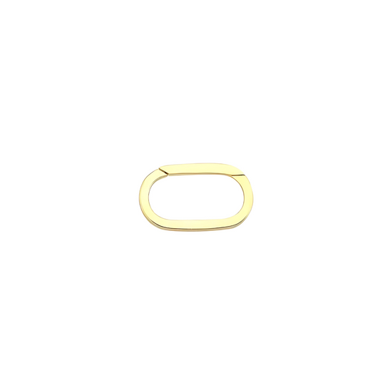 9 Carat Yellow Gold Flat Front Oval Hinged Enhancer Clip (W14.3mm x H8.6mm)