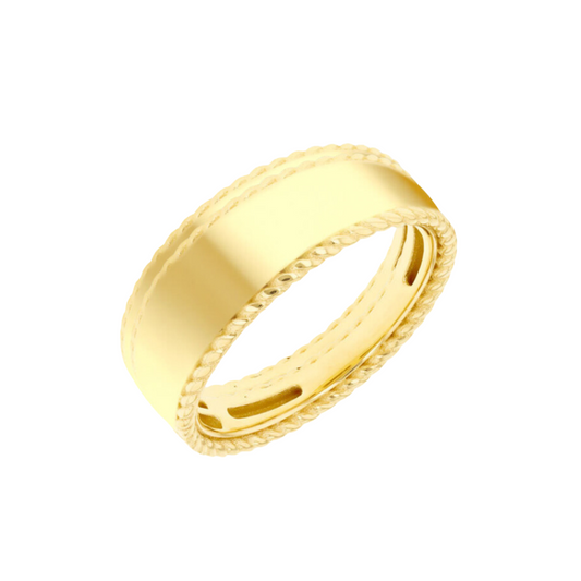 9 Carat Yellow Gold Round Twisted Rope Frame Ring