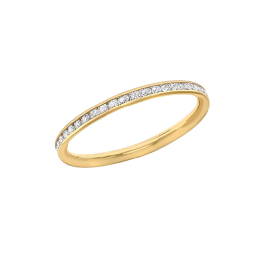 9 Carat Gold Eternity Ring with 42 Cubic Zirconias (2mm Band) - Available in Yellow, Rose, or White Gold