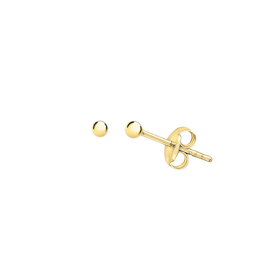 9ct Yellow Gold 2mm Polished Ball Stud Earrings