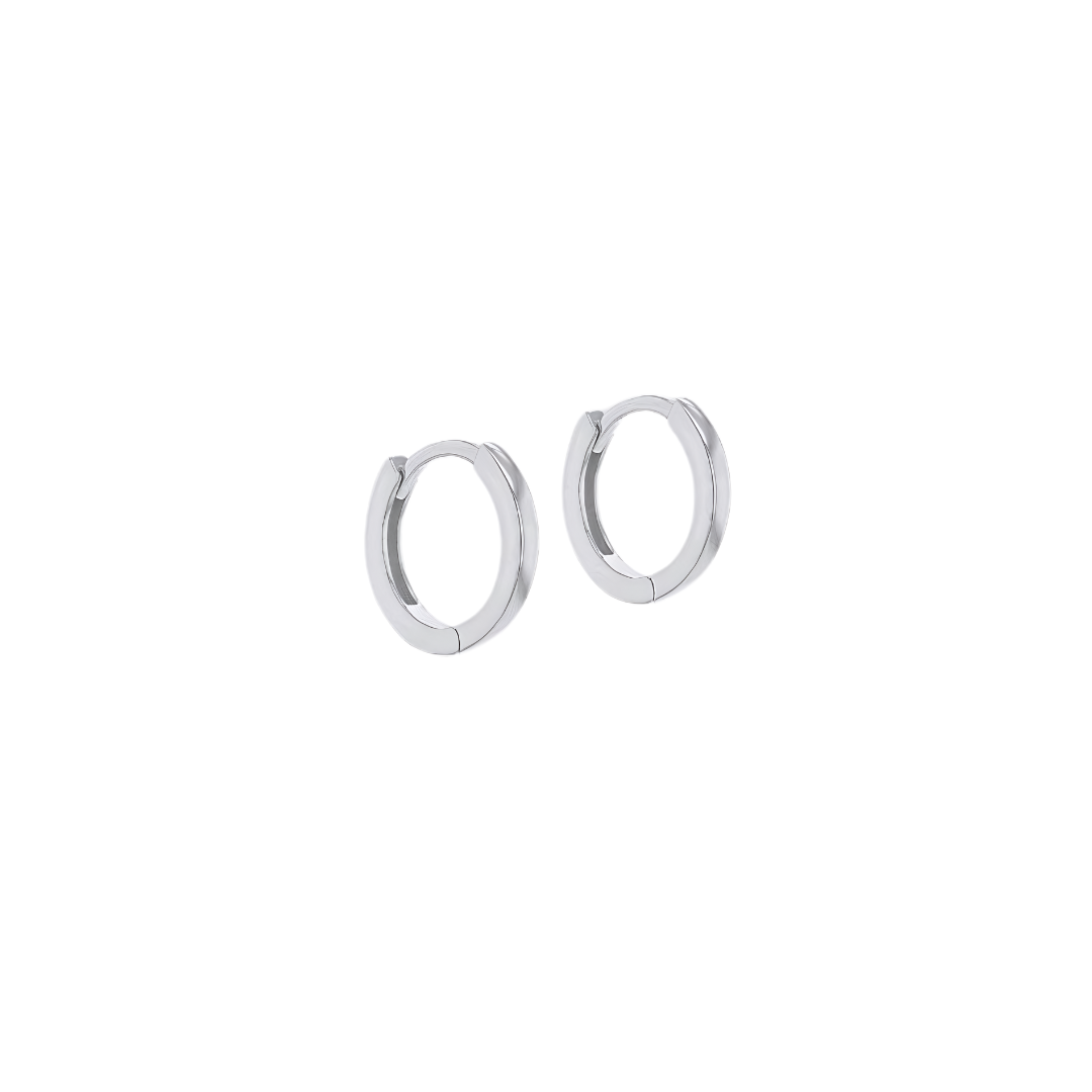 Sterling Silver 1.5mm x 12mm Hinged Small Hoop Earrings
