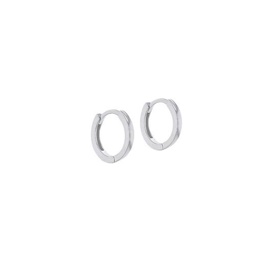 Sterling Silver 1.5mm x 12mm Hinged Small Hoop Earrings
