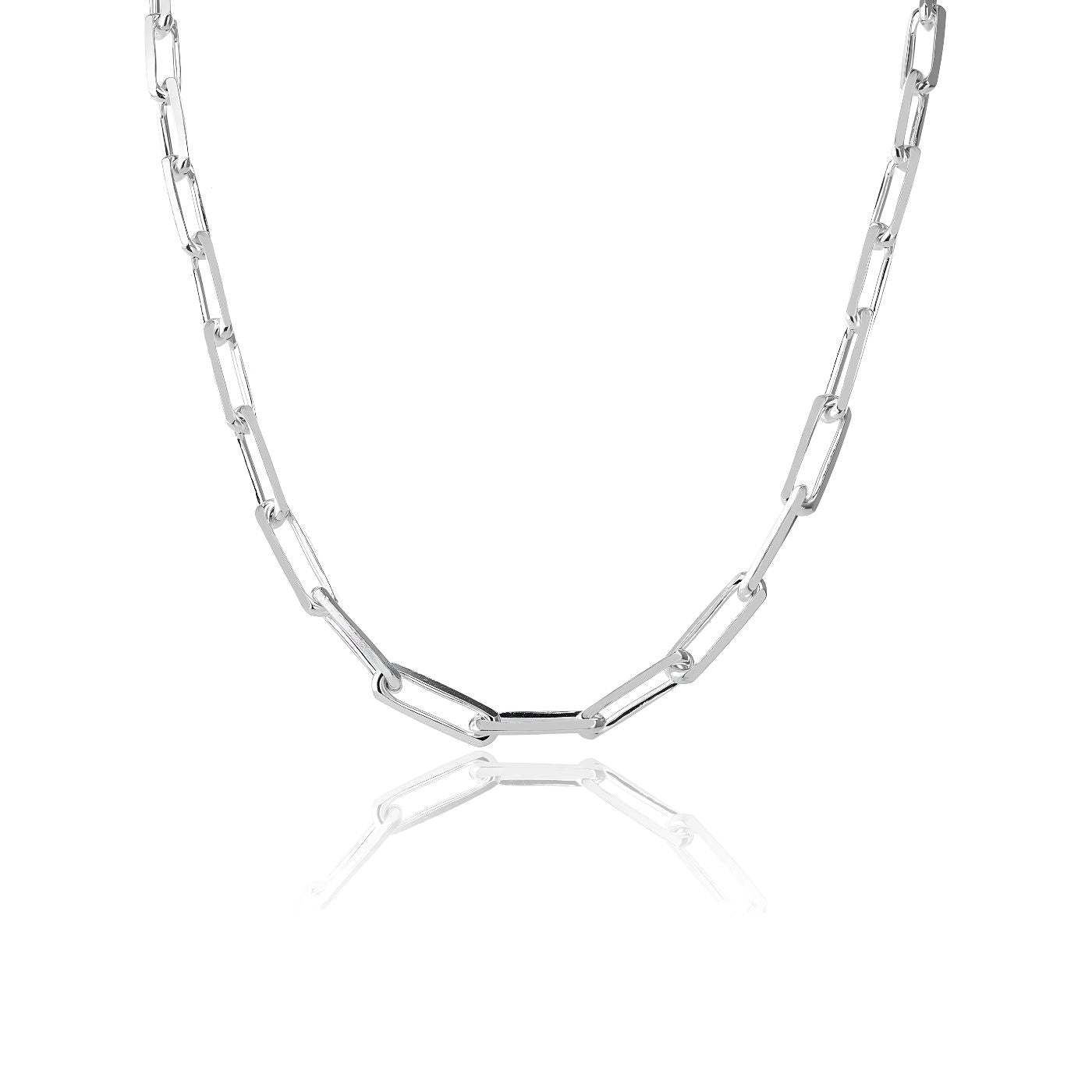 Sterling Silver Paper Chain Necklace (51cm) - RubyJade 