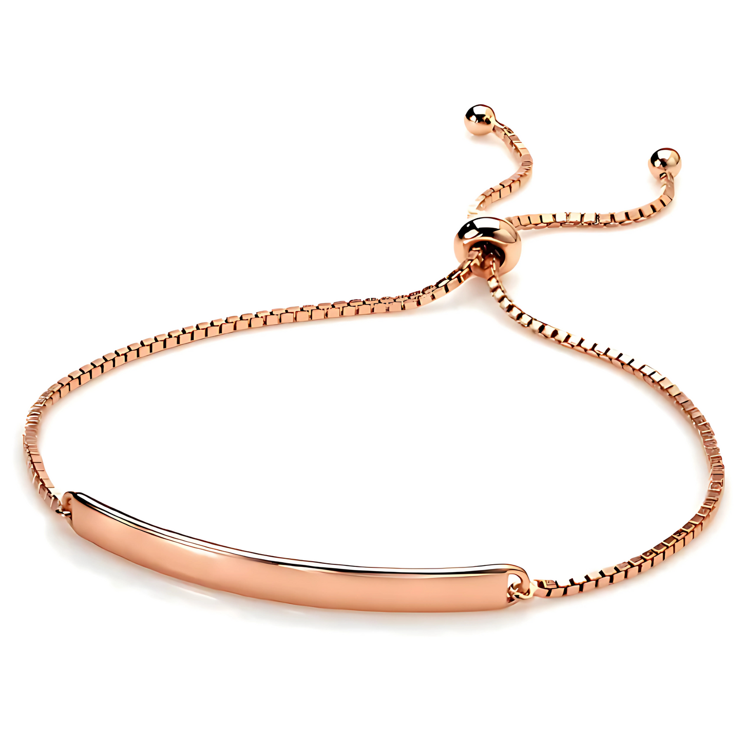 Rose Gold Engravable ID Adjustable Slider Bracelet