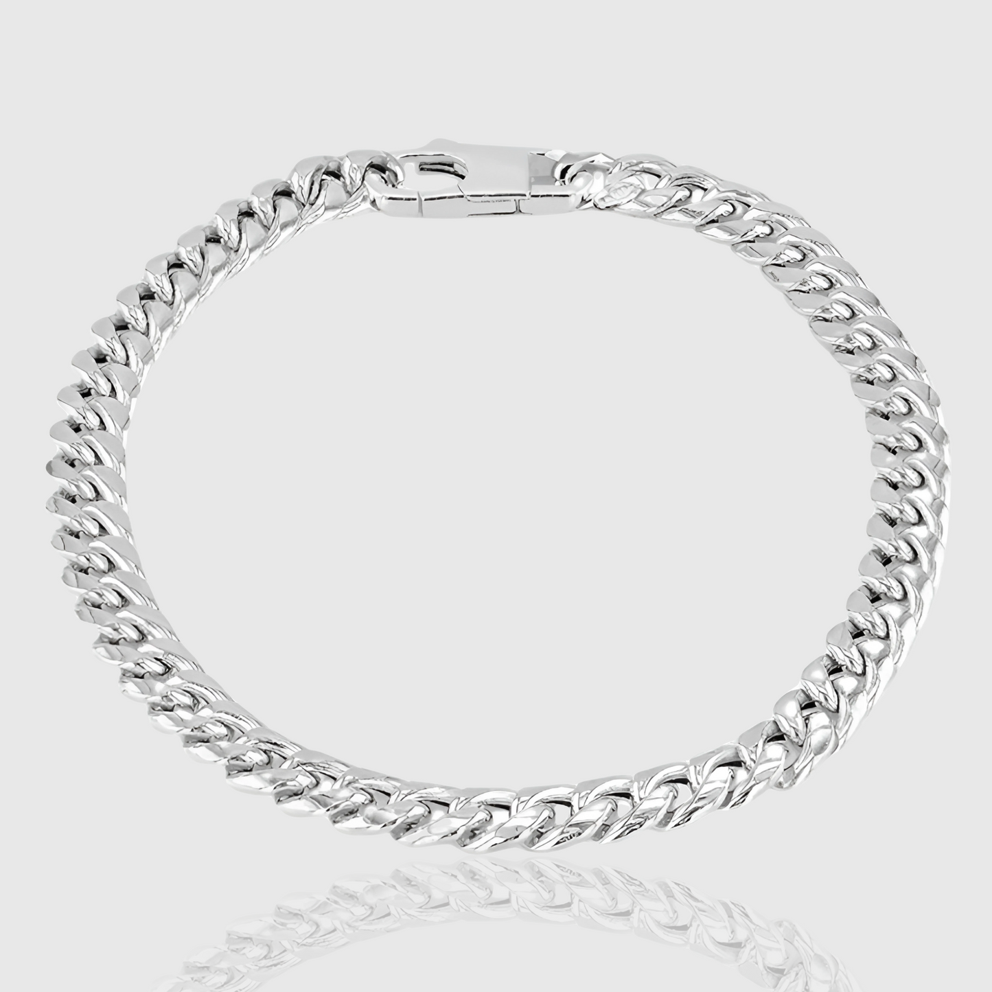 Sterling Silver Rounded Curb Link Bracelet