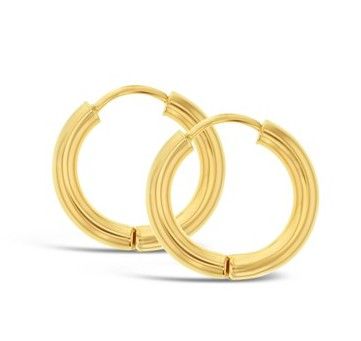 9 Carat Gold Tube 10mm Huggie Earrings - Versatile Stacking Essentials in Yellow, Rose, and White Gold - RubyJade