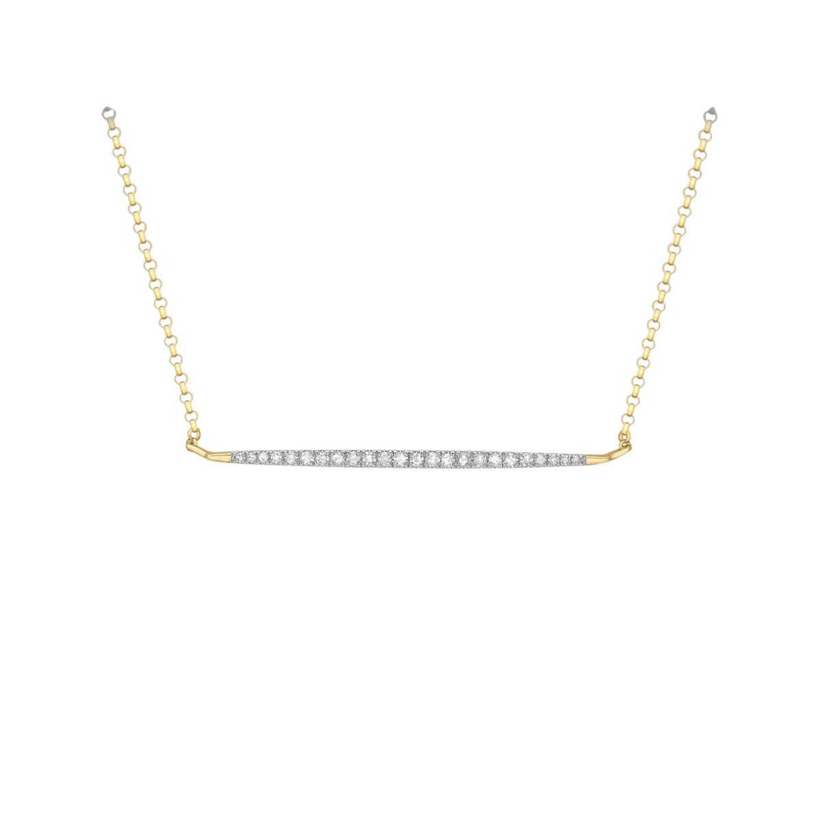 9 Carat Yellow Gold 0.15 Carat Diamond Bar Adjustable Necklace | Elegant and Timeless Design | Perfect for Layering or Wearing Alone - RubyJade