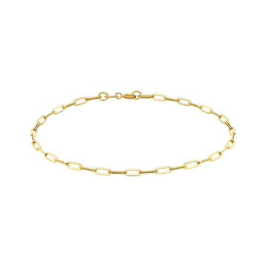 9 Carat Yellow Gold 3.5 mm Paper Chain Bracelet | Elegant and Timeless Design | 19cm/7.5" Length | Perfect for Everyday Wear - RubyJade