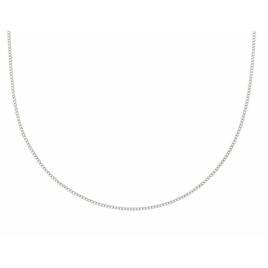 925 Sterling Silver Curb Chain Necklace 45cm - RubyJade