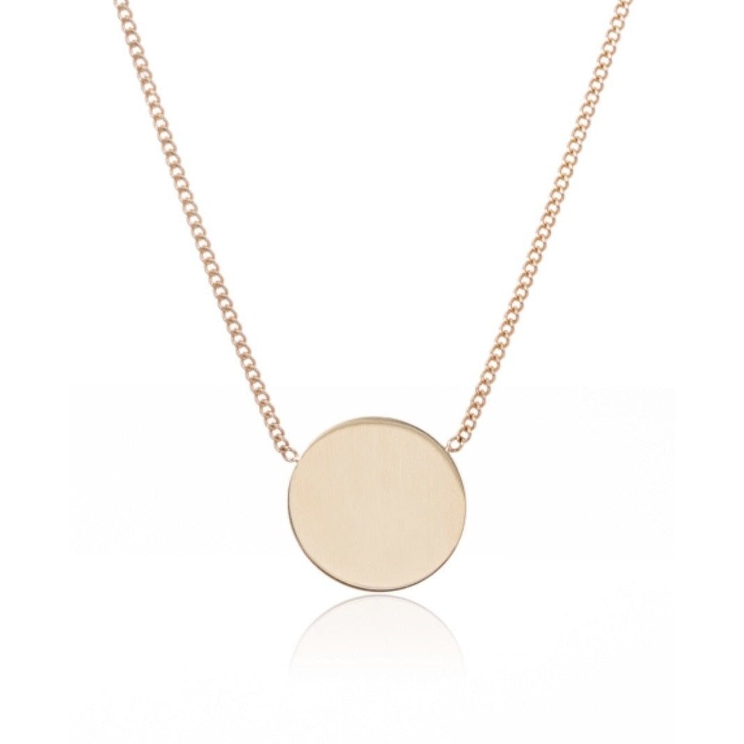 9ct Gold Circle Disc Necklet 46cm with 5cm Extension - RubyJade