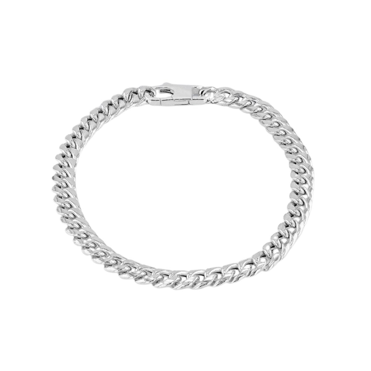 Elegant 925 Sterling Silver Rounded Curb Link Bracelet - 20 cm/8" Length - RubyJade