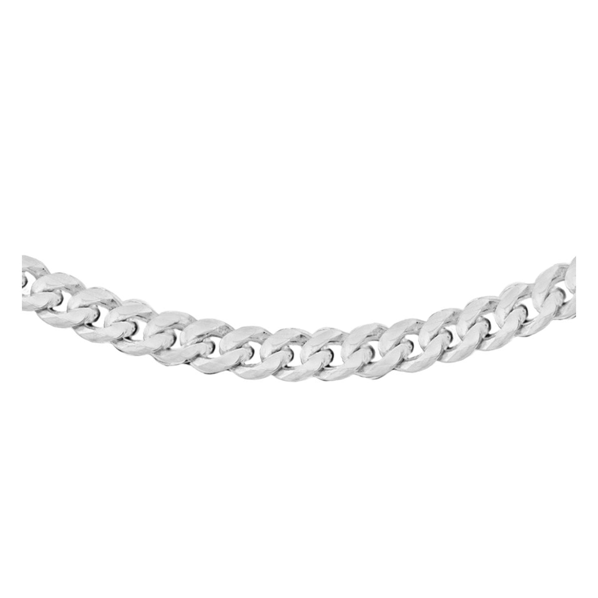 Exquisite Craftsmanship: Sterling Silver 100 Diamond Cut Curb Chain Necklace - 71cm/28" Length - 3.2mm Width - Diamond Cut Finish - RubyJade