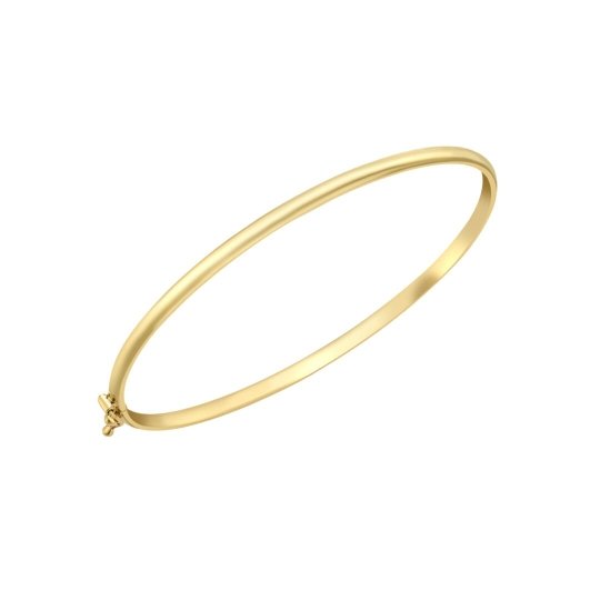 Exquisite Sophistication and Enduring Beauty: 9 Carat Gold 3mm Domed Bangle with Boxed Clasp - Available in Yellow or White Gold - RubyJade