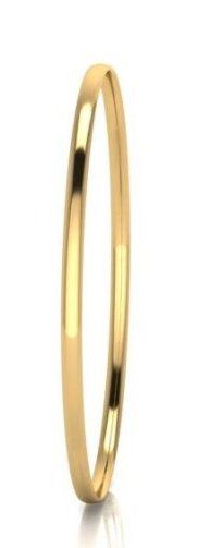 Handcrafted 9 Carat Gold Silver Filled 3mm Bangle - Customizable Elegant Bracelet for Women - RubyJade