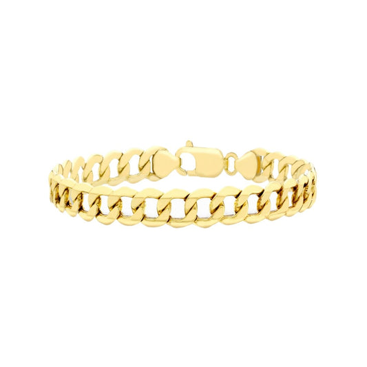 Radiant 9 Carat Yellow Gold 150 6-Sided Curb Chain Bracelet - Luxurious 21.5CM/8.5" Statement Piece with Exquisite Craftsmanship - RubyJade